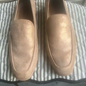 Donald Pliner Tamryn Brushed Bronze Leather Loafers